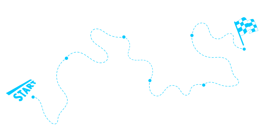 Start - Ziel Strecke mit unterschiedlichen Zwischenzielen