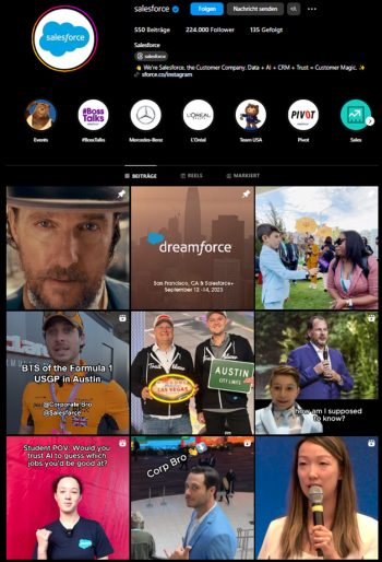 Instagram Feed von Salesforce